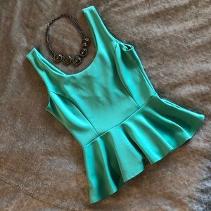 Green Peplum Top!